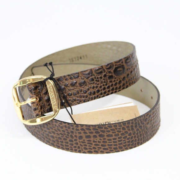 Birkenstock Brown Leather Belt NEW Women sz 32 Classic style gator main image 8